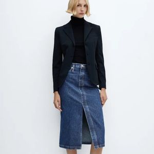 NWOT Mango Denim Midi Skirt